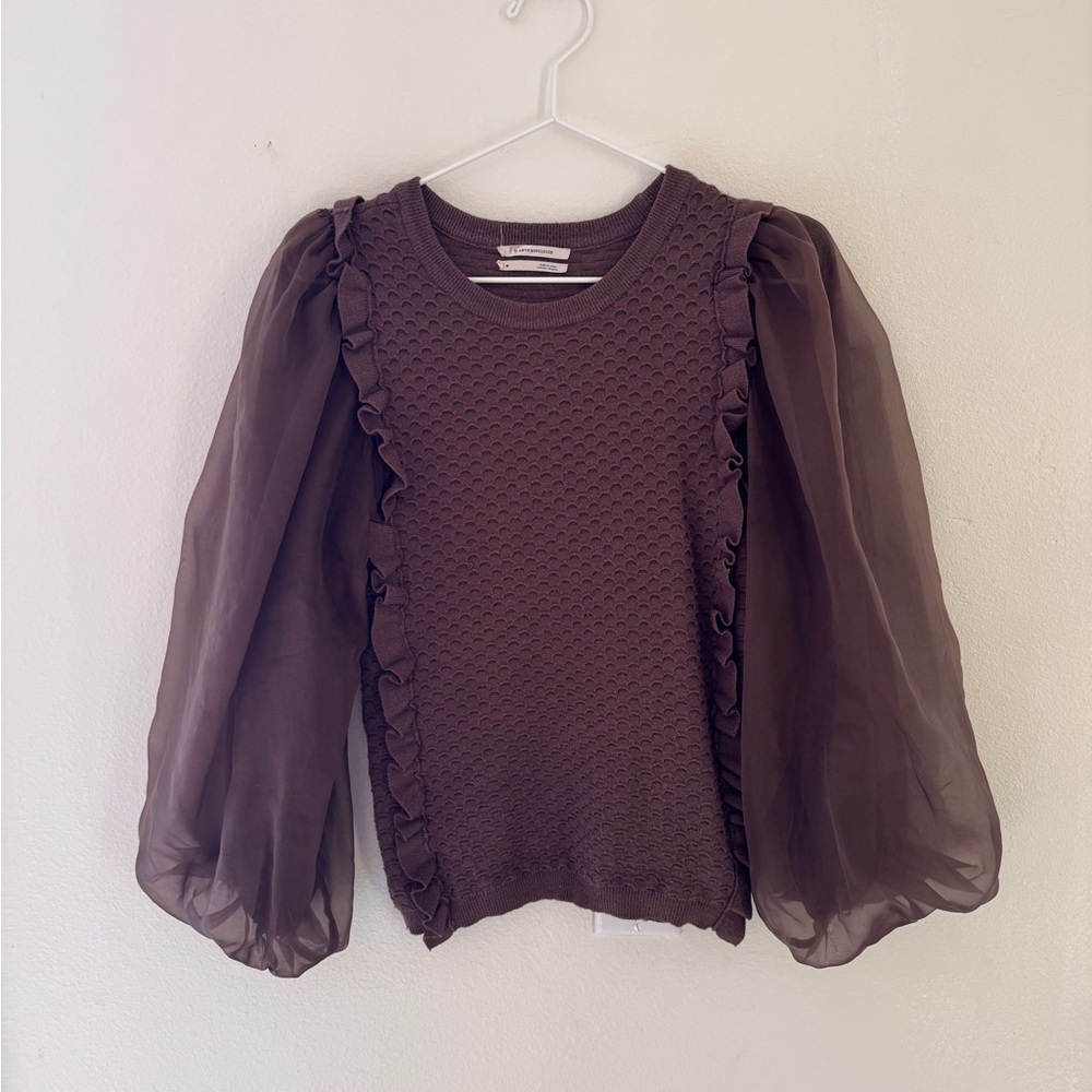 Anthropologie puffed sleeve sweater